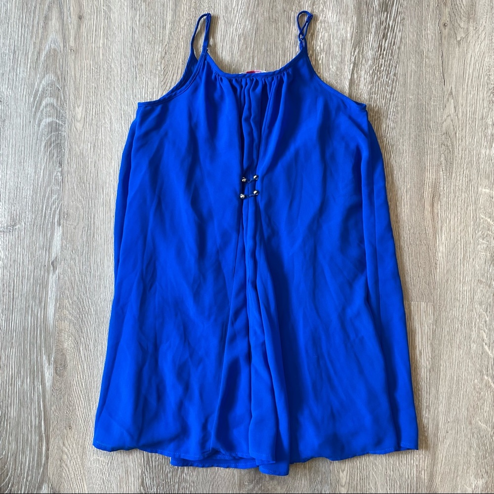 GB GIRLS Peace, Love, & Freedom Flowy Royal Blue Swing Dress - Picture 8 of 11